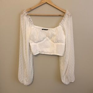 White puff sleeve top